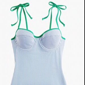 J. Crew Searsucker Striped One Piece SZ 6 NWT